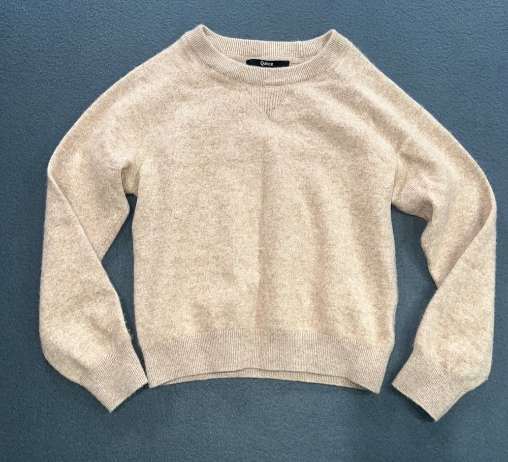 Quince Women's Crewneck Sweater in Light Beige